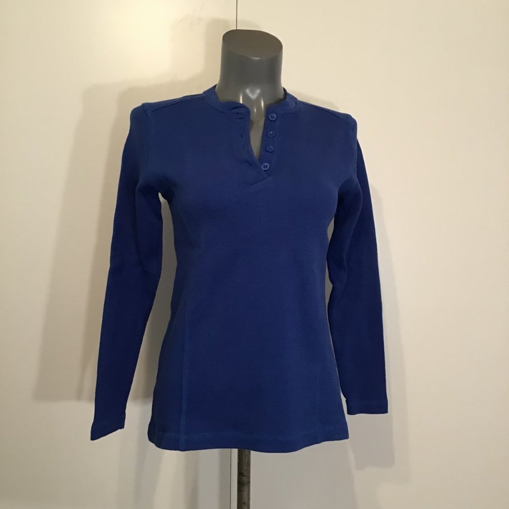Haight & Ashbury Long Sleeve Royal Blue Henley Top Size L